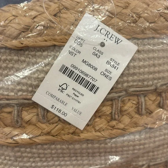 Straw Jute Tote Bag for Summer J Crew Factory NWT BRAND NEW IN BAG! - Picture 4 of 5